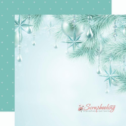 Аркуш паперу 30*30см Kaisercraft Let It Snow Twinkle Star двосторонній з фольгуванням