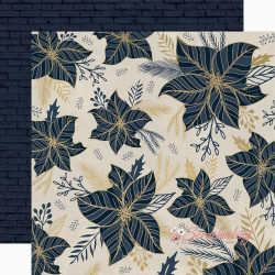 Аркуш паперу 30*30см Kaisercraft Starry Night Daring двосторонній з фольгуванням