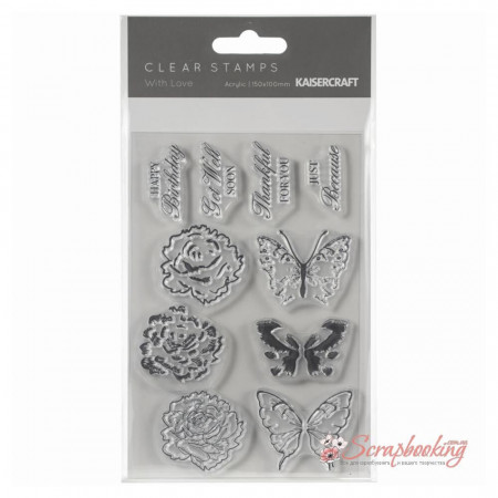 Штамп акриловий Kaisercraft 10*15см With Love 