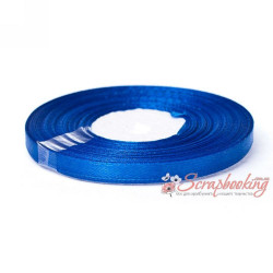 Стрічка атласна монотон 8107 синій, 0,5см, 33м