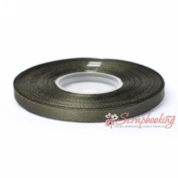 Стрічка атласна монотон 3151 темно-оливковий, 0,5см, 33м