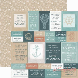 Аркуш паперу 30*30см Kaisercraft Uncharted Waters Shallows двосторонній