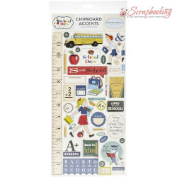 Наліпки чіпбордові 15х33см Echo Park School Days Accents