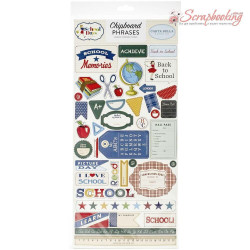 Наліпки чіпбордові 15х33см Echo Park School Days Phrases