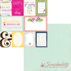 Аркуш паперу 30*30см Echo Park Splendid Sunshine Journaling Cards