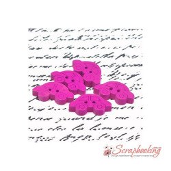 Гудзик дерев'яна машинка 20*11мм фуксія