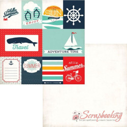 Аркуш паперу 30*30см Echo Park Summer Adventure Beach Journaling