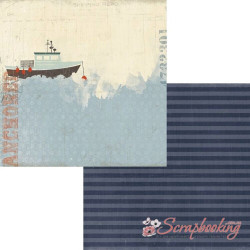 Аркуш паперу 30*30см Authentique Anchored Big boat in waves