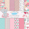 Набір паперу 20*20см Dovecraft Tiny Tatty Teddy Girl, 12аркушів