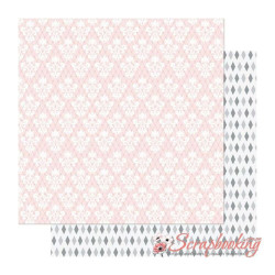 Аркуш паперу 30*30см Ruby Rock-It Bella! Smitten Pink and White Charmed двосторонній