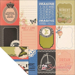 Аркуш паперу 30*30см Kaisercraft Miss Match Knickknacks двосторонній