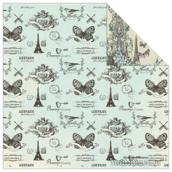 Аркуш паперу 30*30см Kaisercraft Bonjour Mairie двосторонній