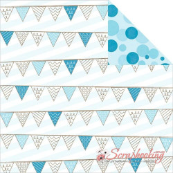 Аркуш паперу 30*30см Imaginisce My Baby Boy Banners двосторонній
