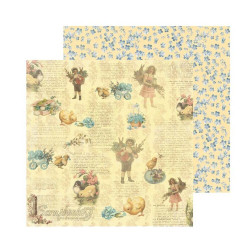 Лист бумаги 30*30см ScrapBerrys Весенний праздник Незабудки двусторонний