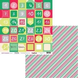 Аркуш паперу 30*30см ScrapBerrys Зимові канікули Дні двосторонні