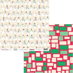 Аркуш паперу 30*30см ScrapBerrys Зимові канікули Зліпили сніговика двосторонній