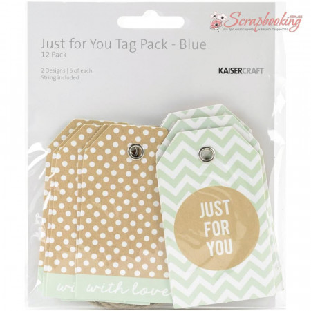 Теги Kaisercraft Tags Just For You Blue 12шт
