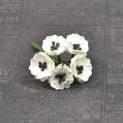 Букет маків 20мм білий, 5шт