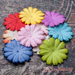 Набір квітів Маргаритка 2,5см паперова мікс, 10шт