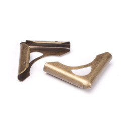 Кутник для альбому металевий 21*21*6мм бронза мк804, 1шт