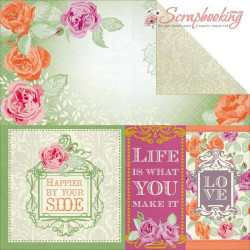 Аркуш паперу 30*30см Kaisercraft Flora Delight Happiness двосторонній