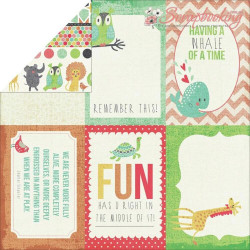 Аркуш паперу 30*30см Kaisercraft Hello Sunshine In Stitches двосторонній