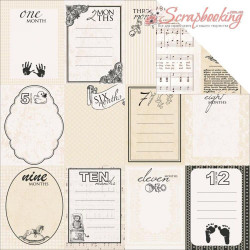 Аркуш паперу 30*30см Kaisercraft Pitter Patter Peek-A-Boo двосторонній