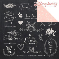 Аркуш паперу 30*30см Kaisercraft XO Ever After двосторонній