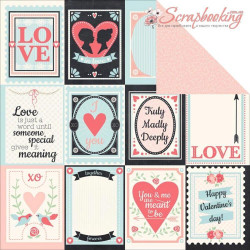 Аркуш паперу 30*30см Kaisercraft XO Cuddles двосторонній