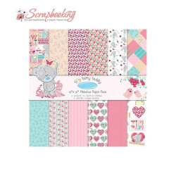 Набір паперу 30*30см Dovecraft Tiny Tatty Teddy Girl, 12аркушів