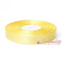 Стрічка атласна монотон 8011 жовта, 1,25см, 33м