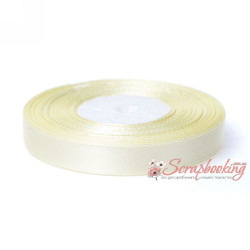 Стрічка атласна монотон 8010 кремовий, 1,25см, 33м