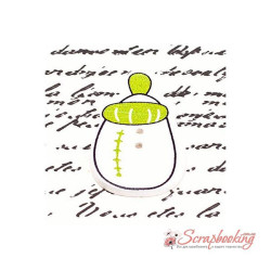 Гудзик дерев'яний дитячий пляшечка 38*22мм зелений