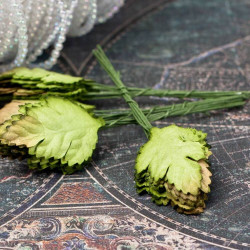 Листя маргаритки паперові 3,5*2,5см зелені, 10шт