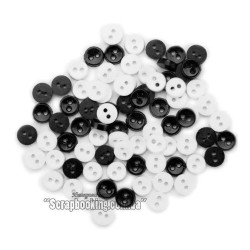 Набір ґудзиків пластикових Blumenthal Lansings Mini Black and White 7мм, 75шт