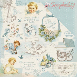 Аркуш паперу 30*30см Kaisercraft Peek-A-Boo Bambino двосторонній