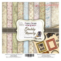 Набір паперу 20*20см Фабрика декору Shabby memory, 10аркушів