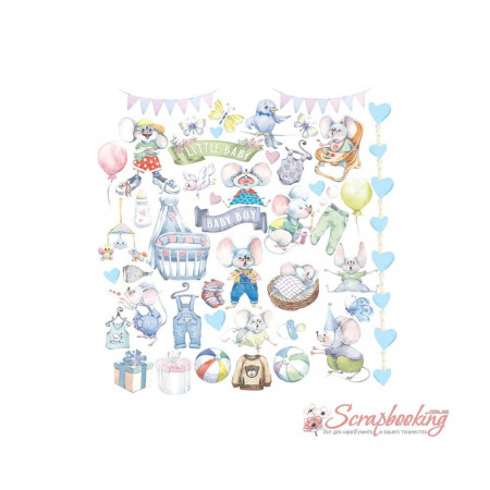 Набір паперу 30*30см Фабрика декору My little mousy boy 10 аркушів