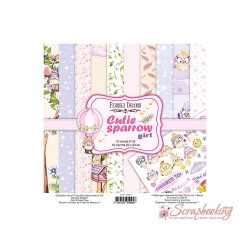 Набір паперу 20*20см Фабрика декору Cutie sparrow girl 10 аркушів