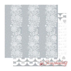 Аркуш паперу 30*30см Ruby Rock-It Bella! Two Hearts Silver and White Veil двосторонній