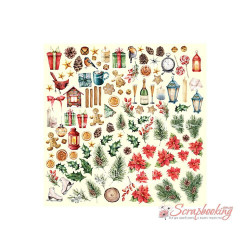 Аркуш паперу 30*30см Фабрика Декору Our warm Christmas Малюнки