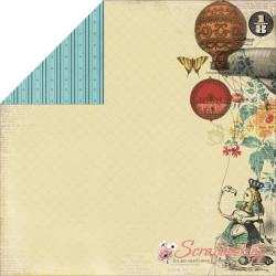 Аркуш паперу 30*30см Kaisercraft The Looking Glass Tweedle Dum двосторонній