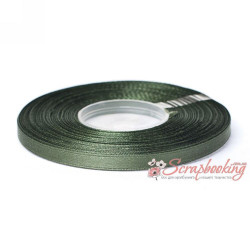 Стрічка атласна монотон 3150 темно-оливковий, 0,5см, 33м