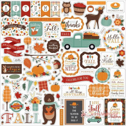 Наліпки 30*30см Echo Park Happy Fall Element Stickers