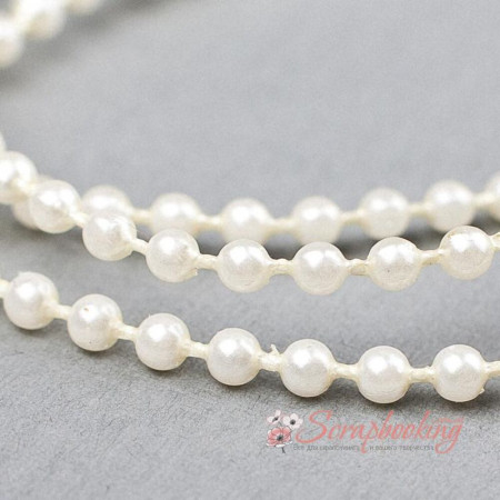 Нитка перлів бежевий, 3мм, 1м 