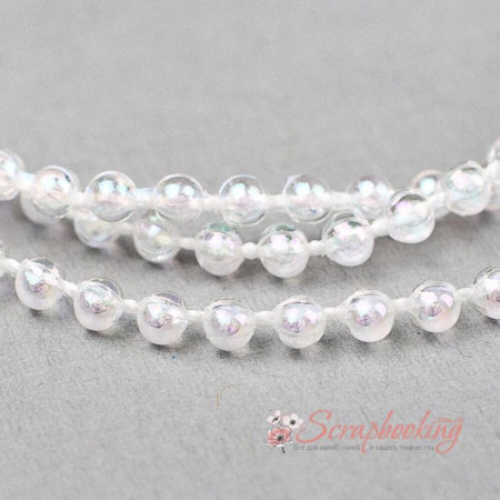 Нитка перлів прозорий, 3мм, 1м 