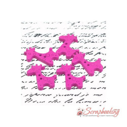 Гудзик дерев'яний Жираф 21*25мм фуксія