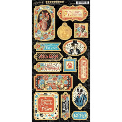 Чіпборд Graphic 45 Well Groomed Chipboard Die-Cuts 15*33см