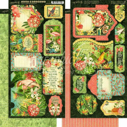 Висічки Graphic 45 Lost In Paradise Cardstock Die-Cuts 15*33см 2аркуші