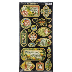 Чіпборд Graphic 45 Lost In Paradise Chipboard Die-Cuts 15*33см